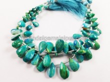 Natural Blue Opalina Faceted Pear Beads